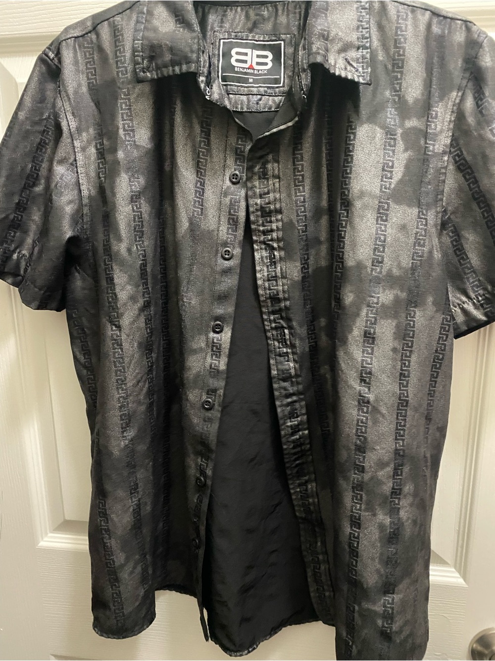 Men’s Size M Billionaire Boys Club Black Short-Sleeve Button-Up Shirt